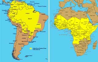 Эндемичные страны по желтой лихорадке